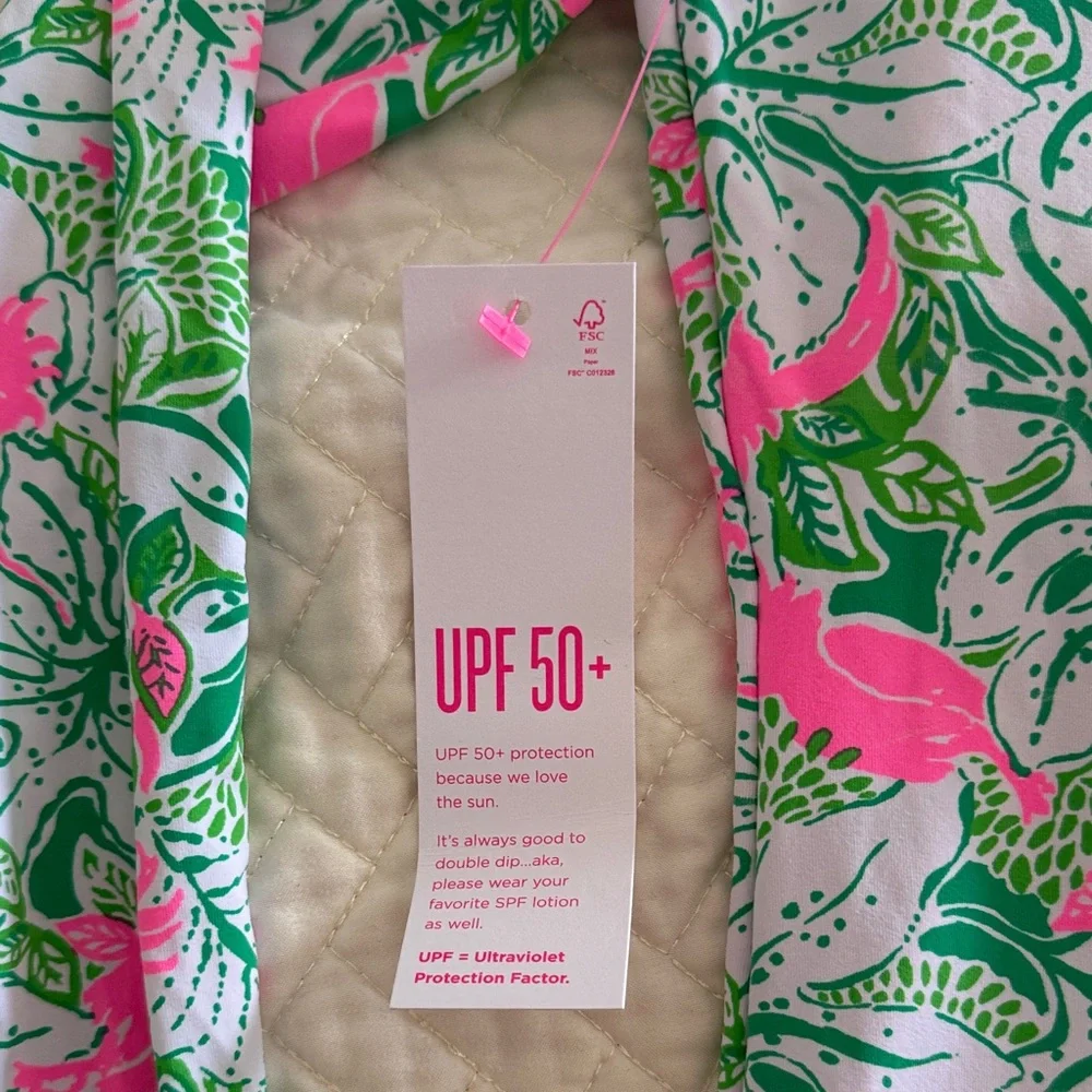 Lilly Pulitzer Long Sleeve Rashguard Top with Zipper-NWT - Picture 3 of 6